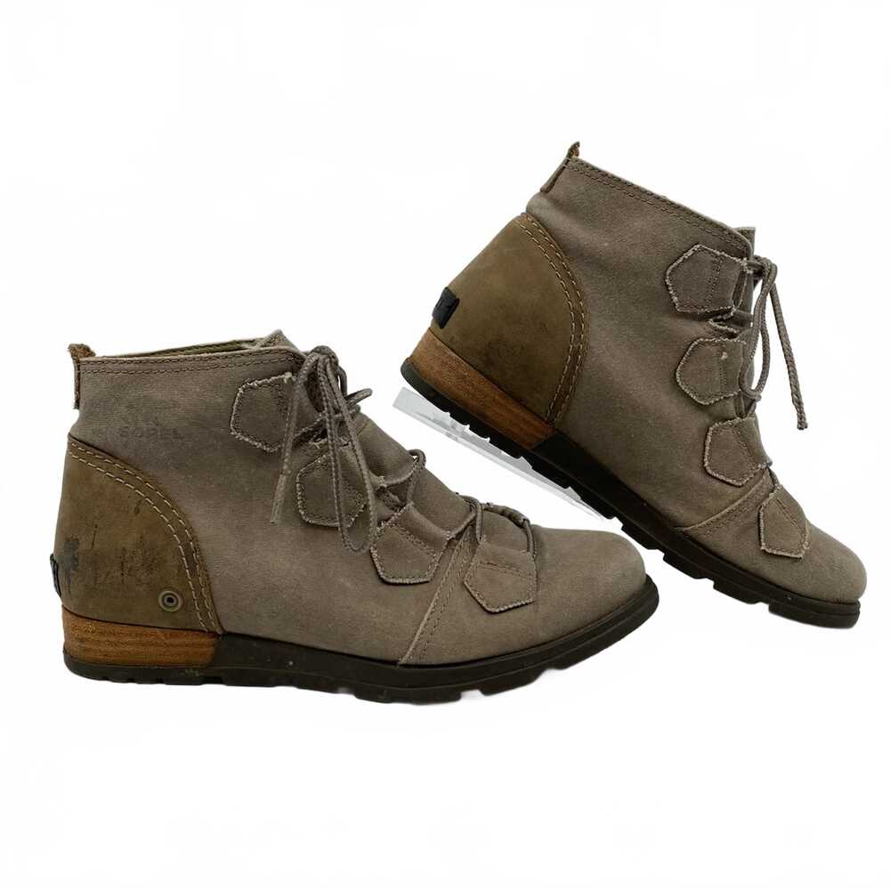 Sorel Gray Brown Lace Up Boots | Womens 8